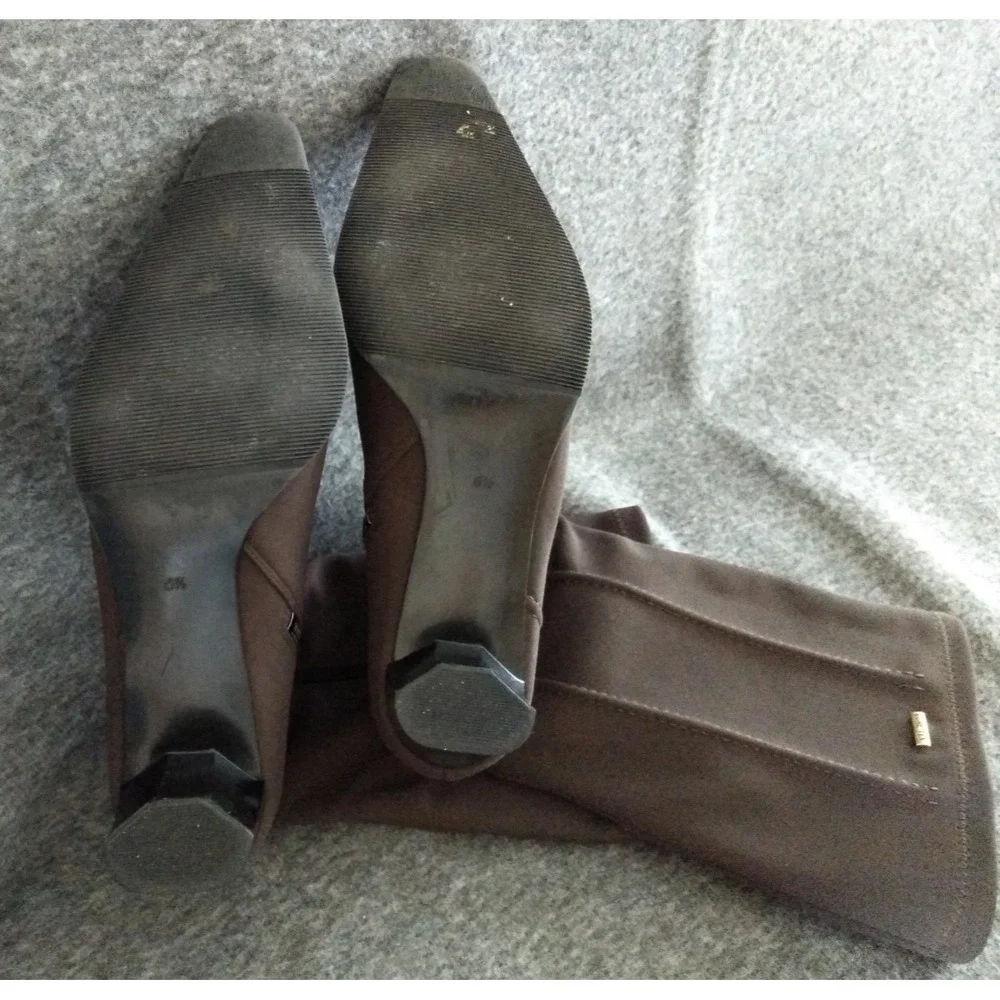Gore-Tex Mid-Calf Boots Waterproof Women's 6.5 Chocolate Brown Square Block Heel